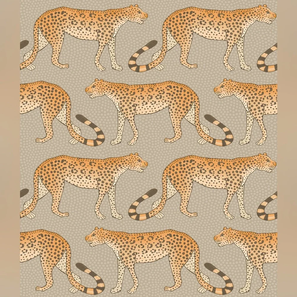 New Anthropologie Home Decor Cole & Son Leopard Oyster Wallpaper